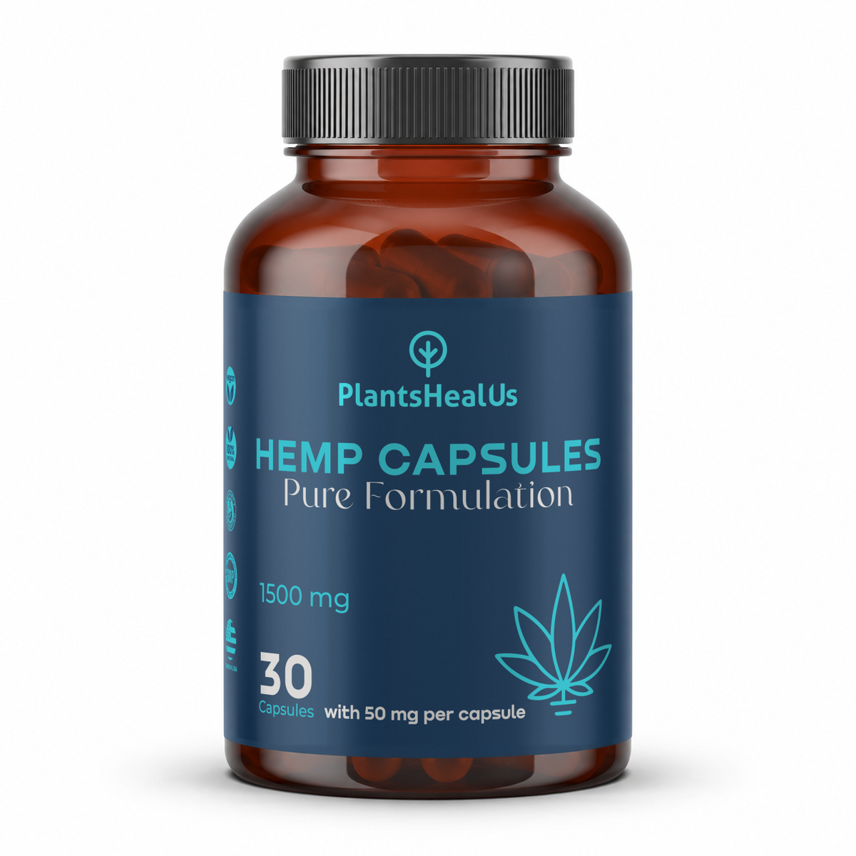 Plants Heal Us Hemp Pure Capsules 1500 mg - front view