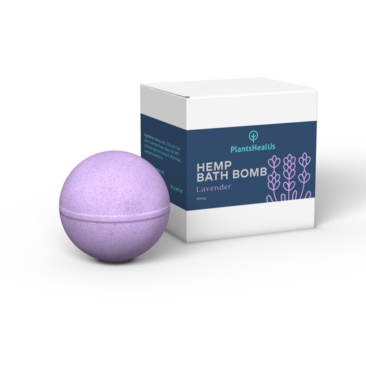 Plants Heal Us Lavender Hemp Bath Bomb with updated carton