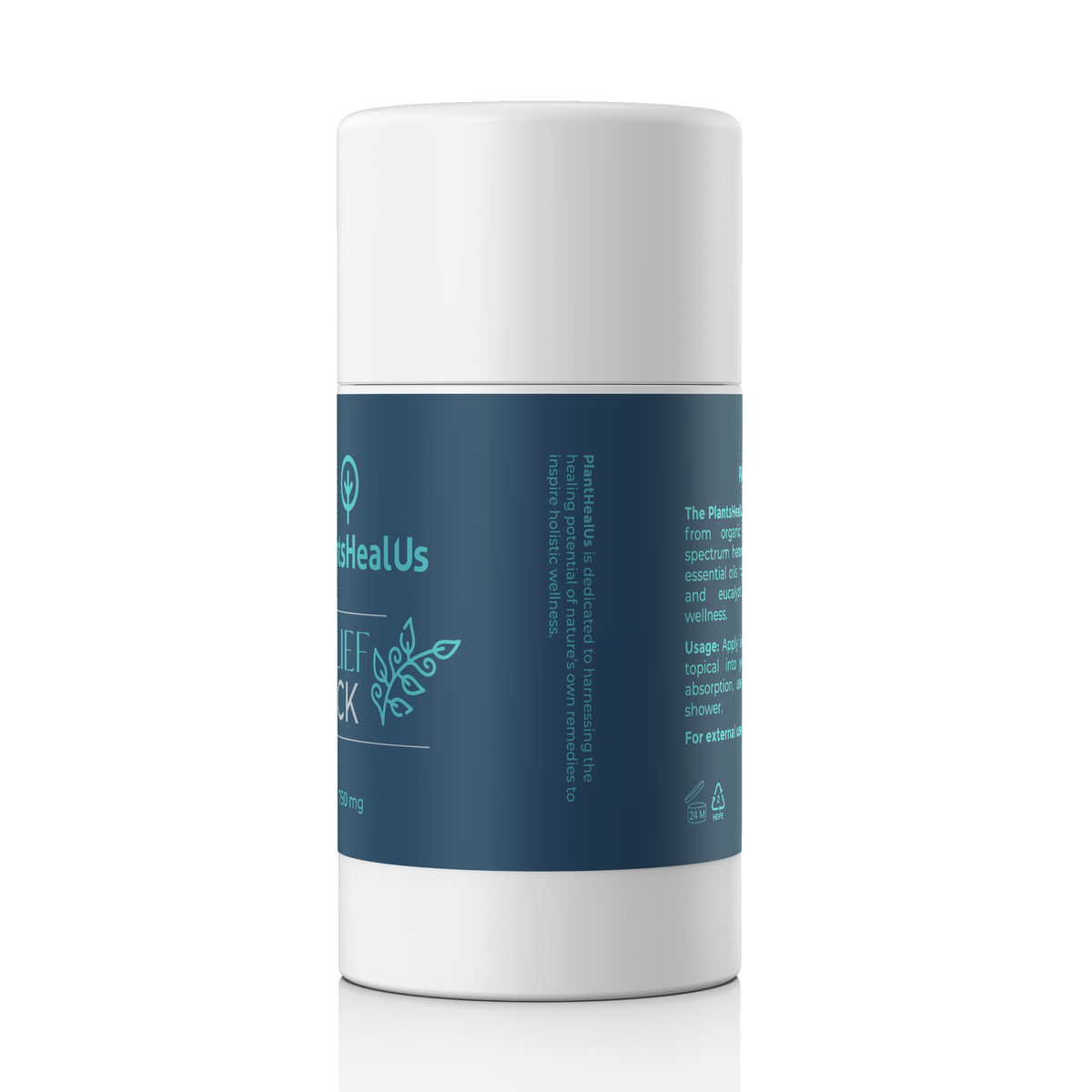 Plants Heal Us Relief Stick 750 mg right side view, mission panel